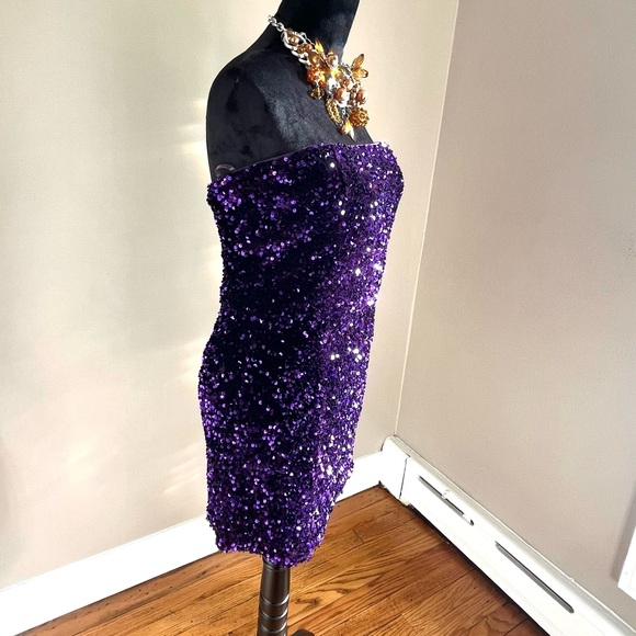 Fashion Nova Kara Sequin Mini Tube Dress sz XL - Picture 3 of 14